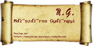 Mészáros Gyöngyi névjegykártya